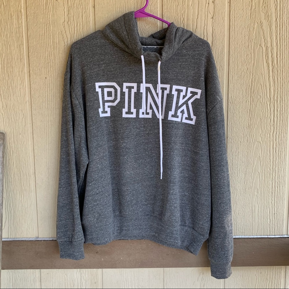 🆕VS PINK GRAY MOCK NECK PULLOVER SIZE M